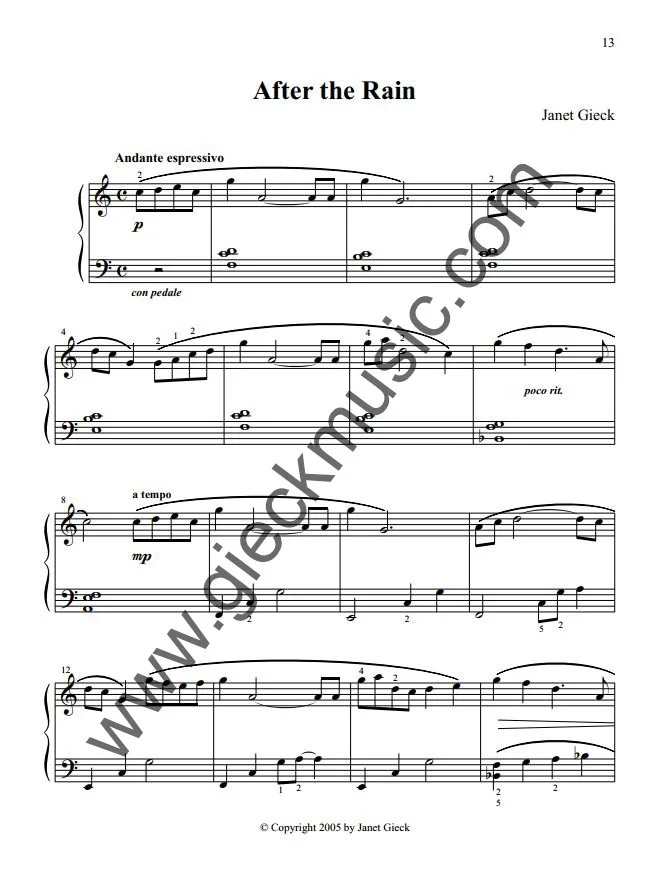 After the Rain サイン After the Rain — gieckmusic.com
